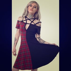 Killstar Wretched Plaid Skater Dress